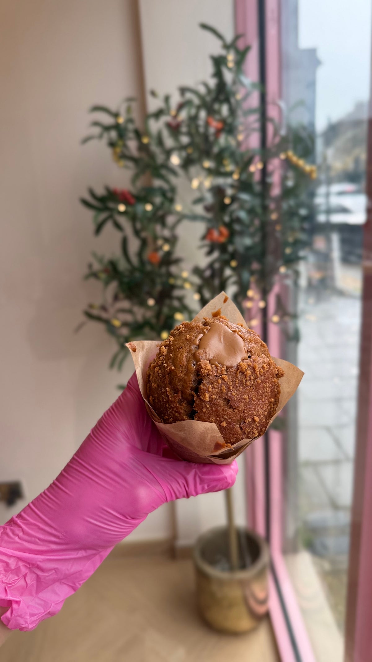 Banana Biscoff muffin at Bonnies Glamour Bakes