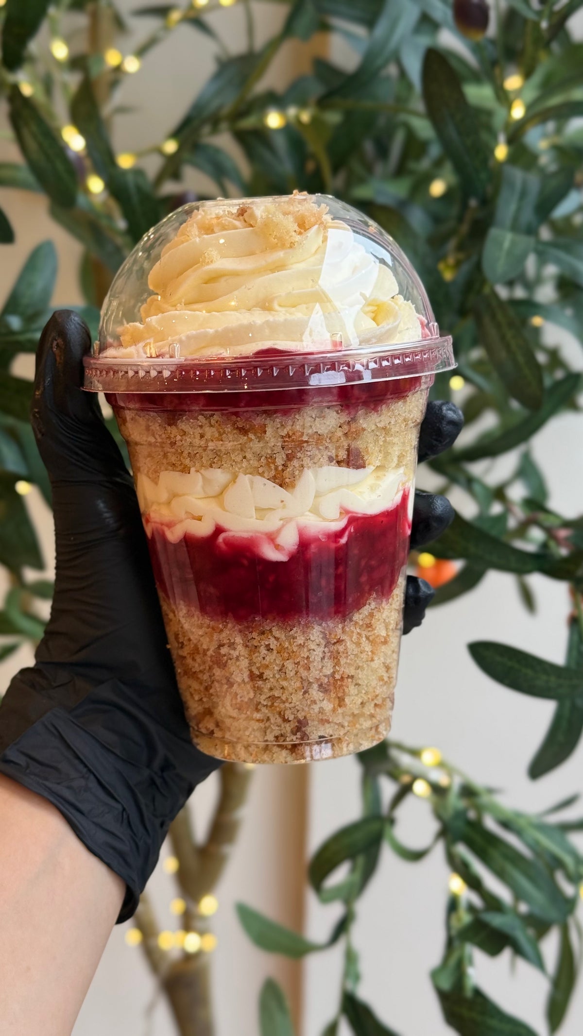 Fresh Cream Raspberry Jam cake cup