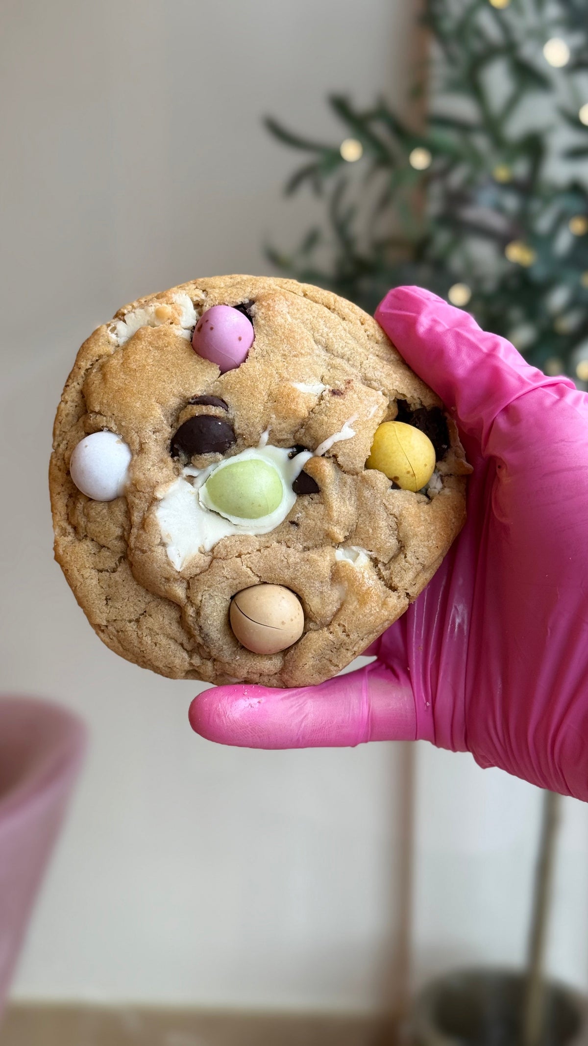 Mini Egg and white chocolate filled cookie at Bonnies Glamour Bakes